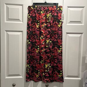 NWT Open Edit Pink Floral Maxi Skirt, Size Large